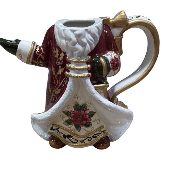 Florida Marketplace Hand-Painted Santa Ceramic Teapot – Christmas - Picture 5 of 9